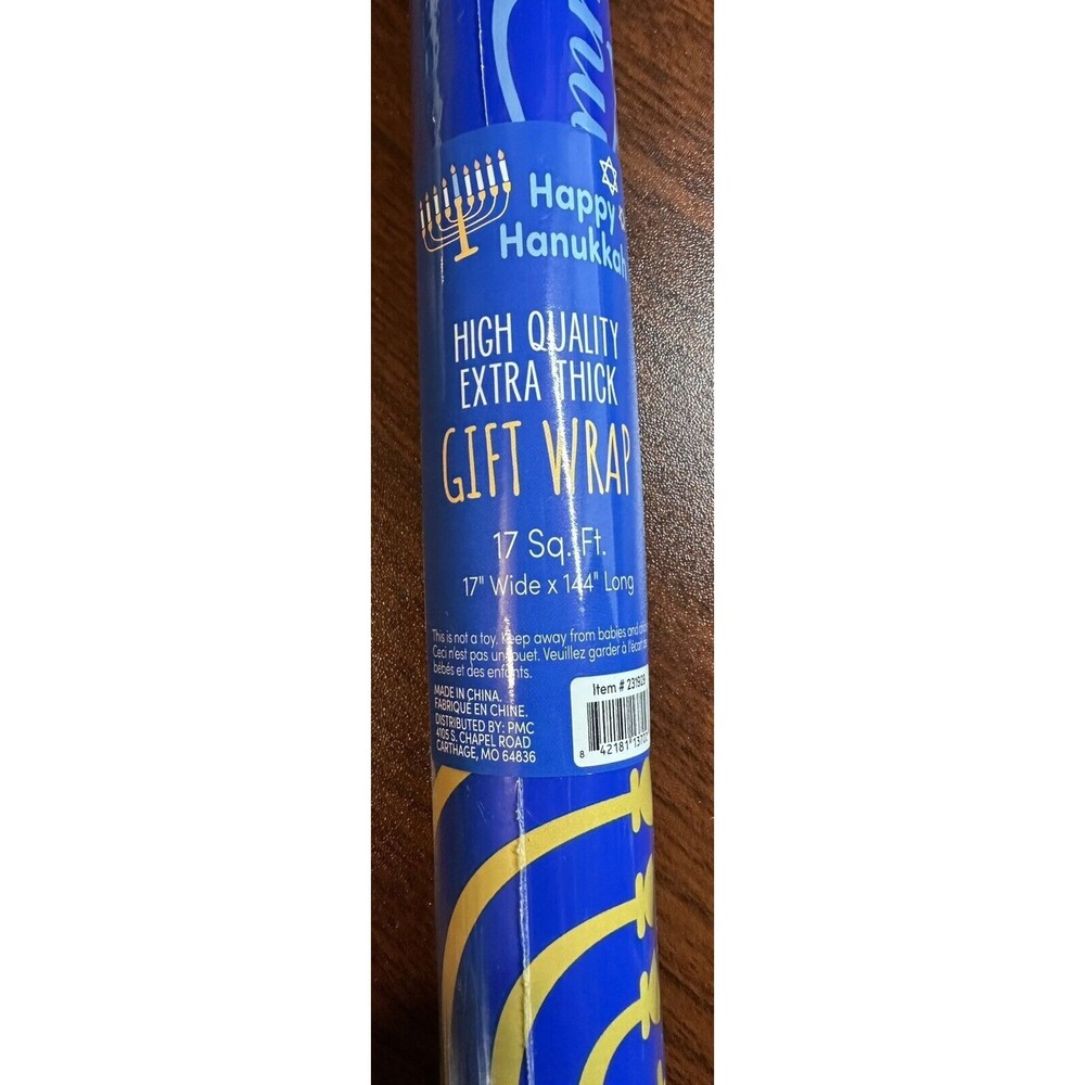 3 Rolls Happy Hanukkah Gift Wrap Chanukah 17” X 144”